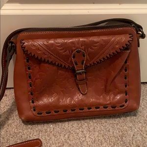 Leather over the shoulder purse